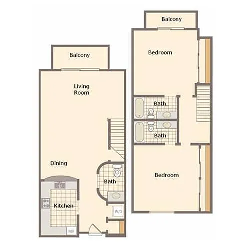 Floor plan 2 Bedroom 2 Bathroom
