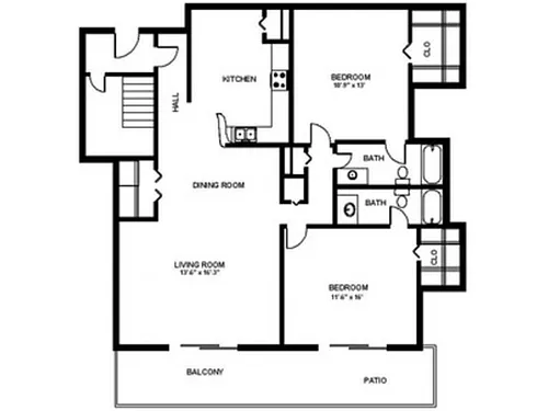 Floor plan Two Bedroom E