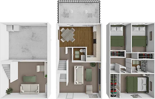Floor plan Three Bedroom Townhome