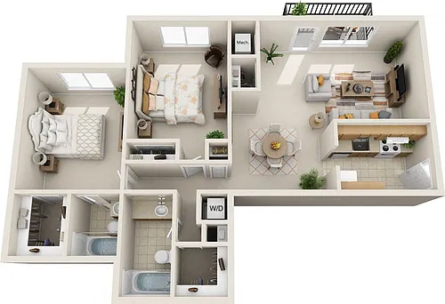 Floor plan 2 Bed 2 Bath