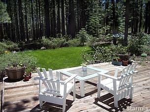 Backyard view from deck