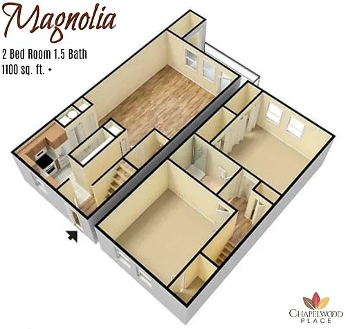 Floor plan Magnolia- 2x1.5 TH