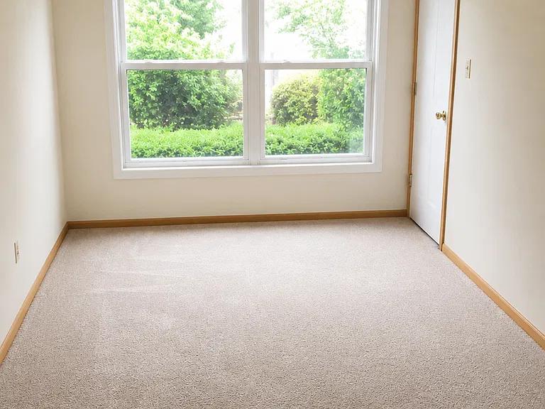 Living room with storage closet by window