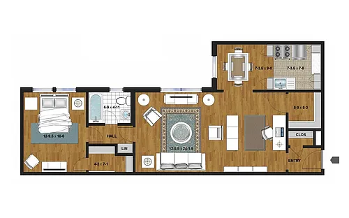 Floor plan 1 Bedroom
