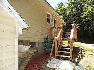 cedar deck with solar light caps