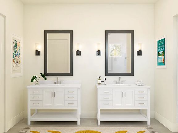 Primary bath with dual vanities