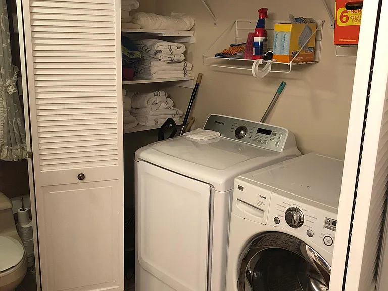 washer and dryer in bathroom