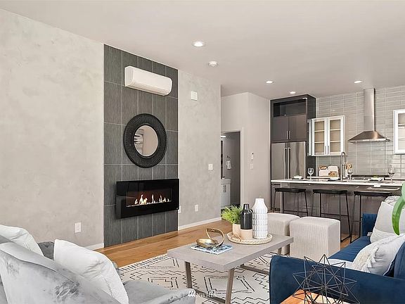 fireplace and AC unit