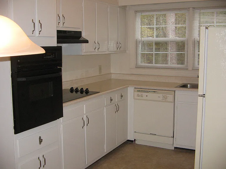 Kitchen with white cabinets