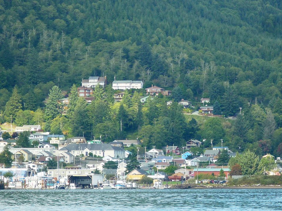 small town with marina