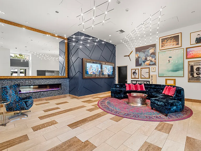 Lobby at 1600 Vine in Hollywood, CA.
