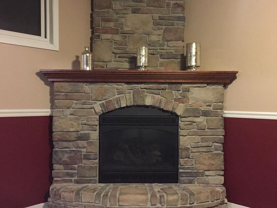 Stone gas fireplace
