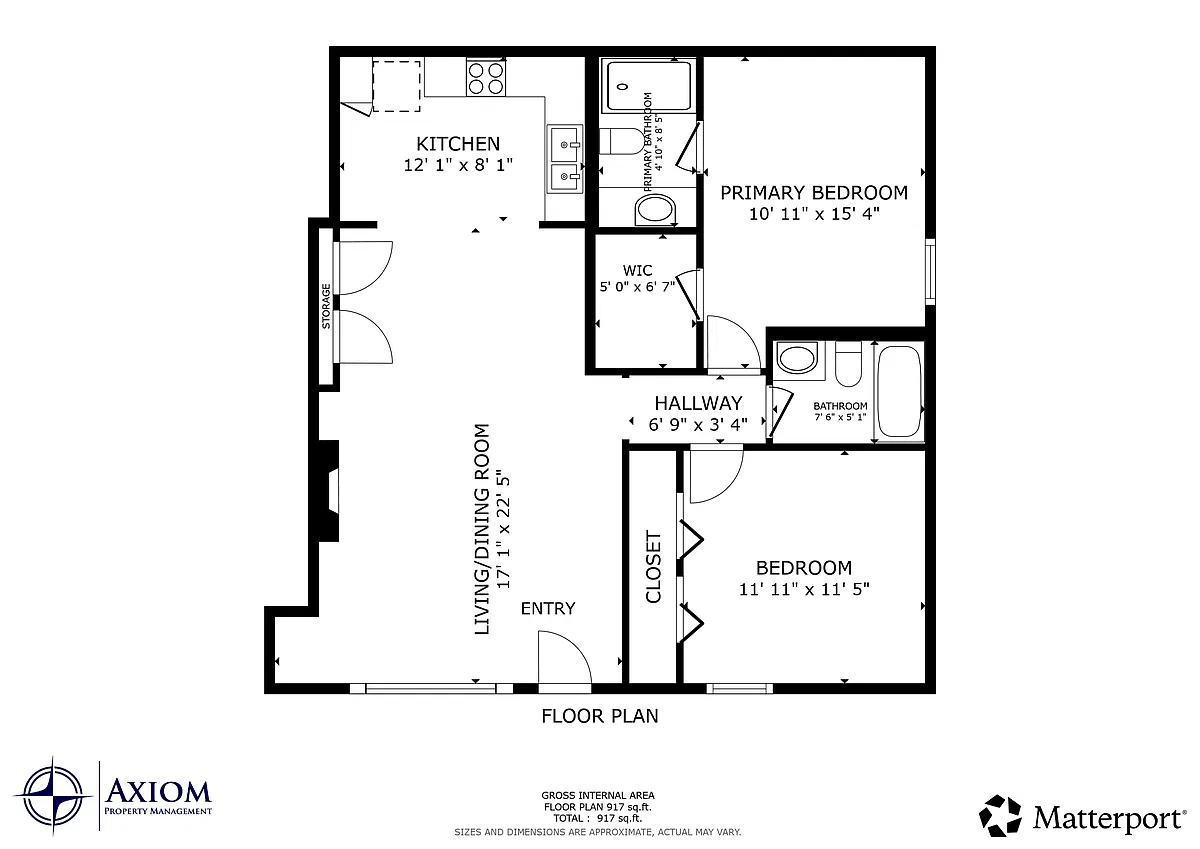 Floor plan 2 Bedroom, 2 Bath