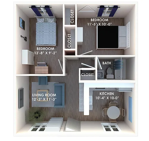 Floor plan 2 Bedroom