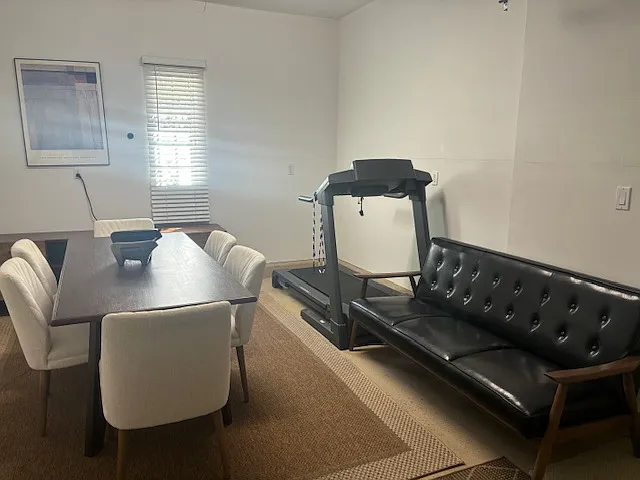 Study room with treadmill