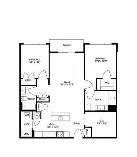 Floor plan B15-D 2Dx2