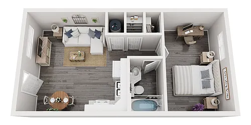 Floor plan 1 Bed 1 Bath