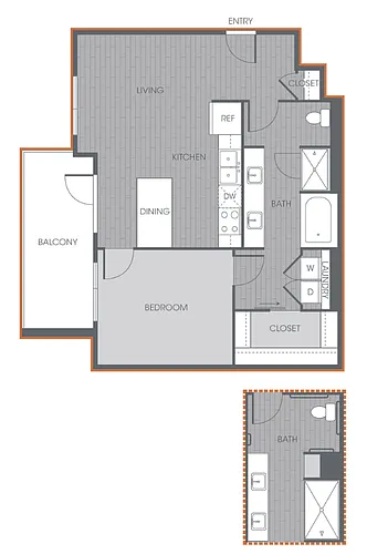 Floor plan Catamount 1x1