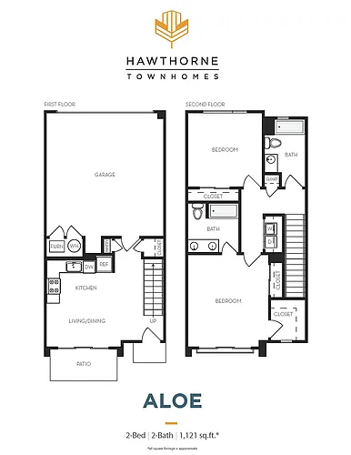 Floor plan 2 Bed, 2 Bath - Apt A
