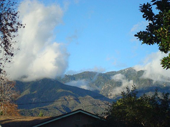 View of the San Gabriel mountains looking north from the front windows.