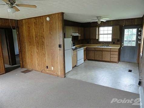 living room into kitchen view