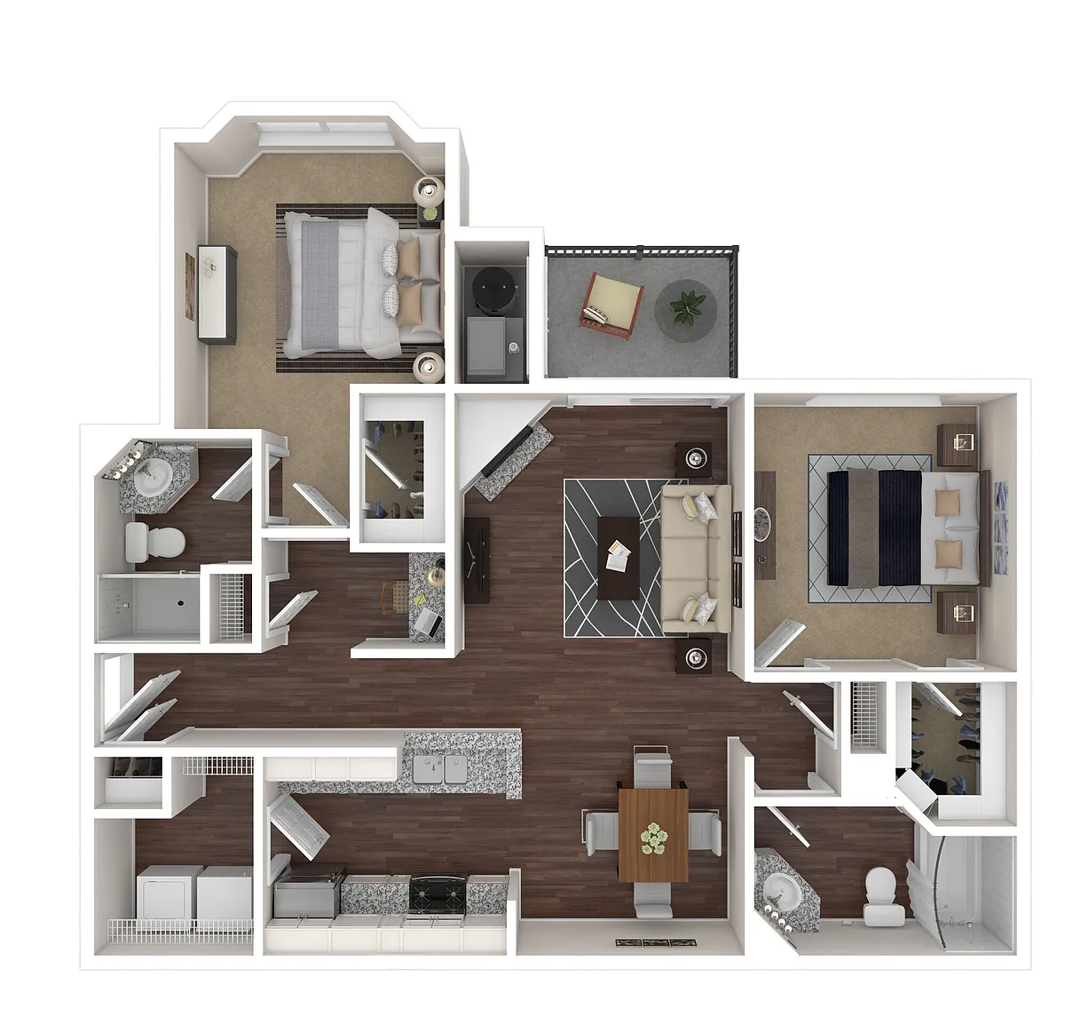 Floor plan 2 Bed / 2 Bath
