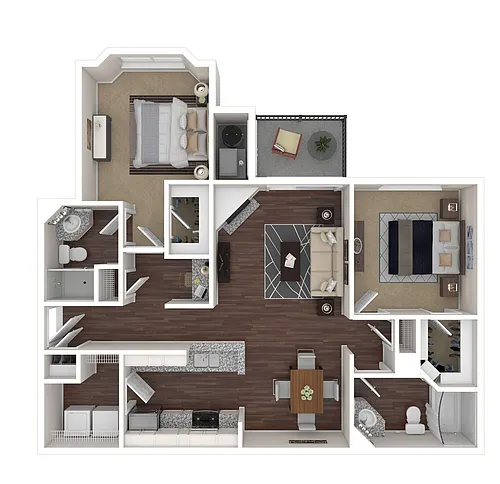 Floor plan 2 Bed / 2 Bath