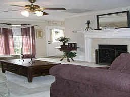 Gorgeous marble fireplace in the formal living room