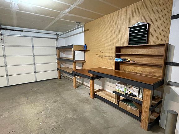 Garage work benches, extra storage