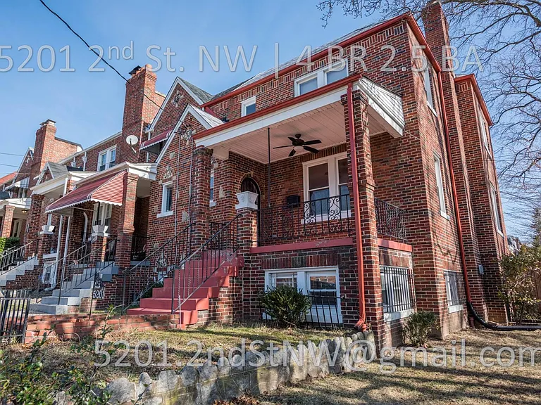 Upper two levels of spacious end-unit rowhouse.