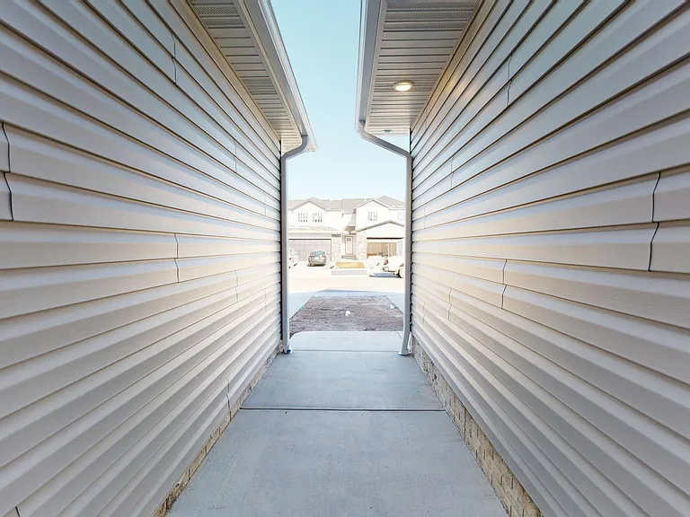 Front Entry with soffit lighting for safety