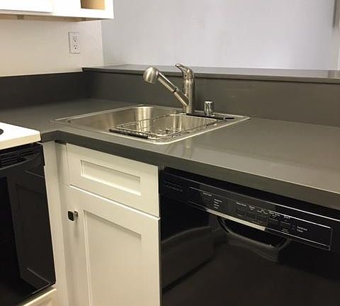 New dishwasher, sink, cabinets
