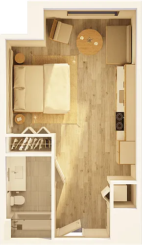 Floor plan West Studio Sunset A