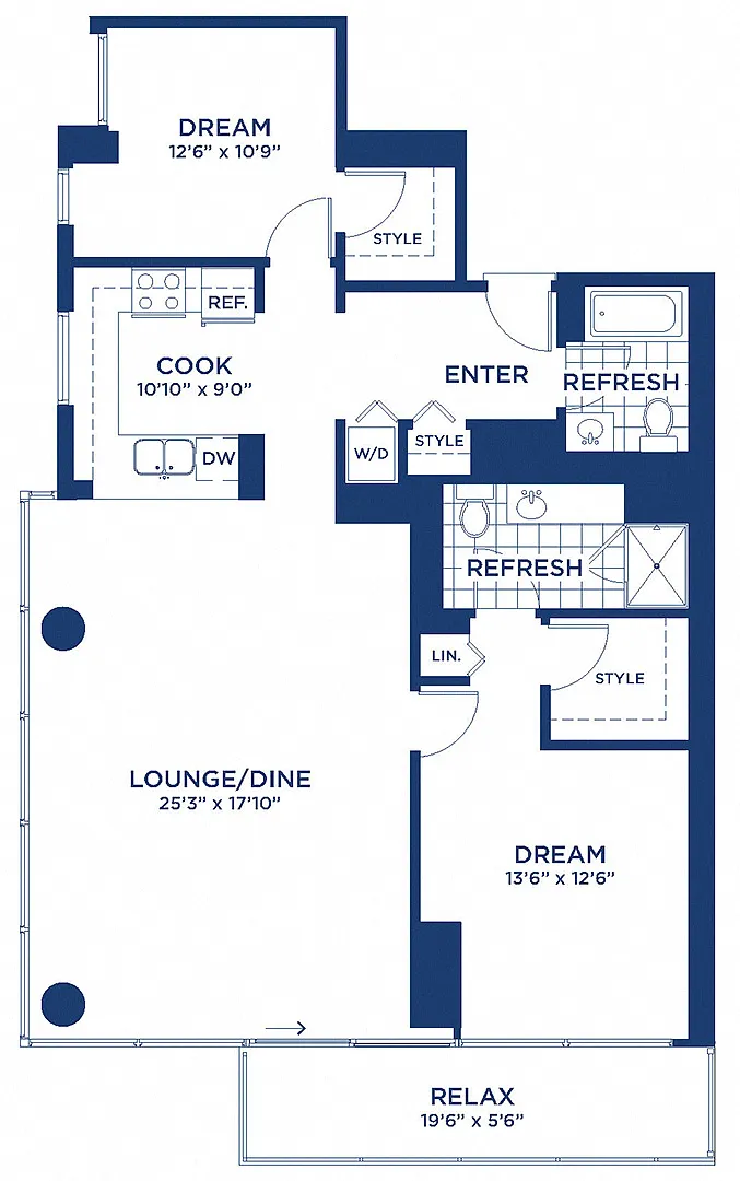 Floor plan Residence 4 (2BR/2BA)