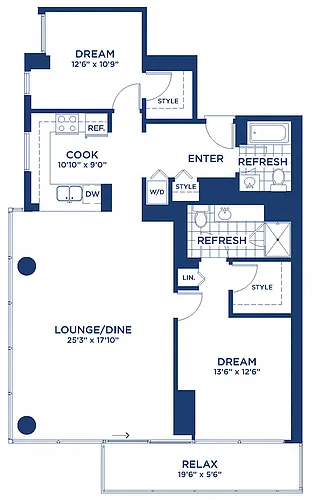 Floor plan Residence 4 (2BR/2BA)