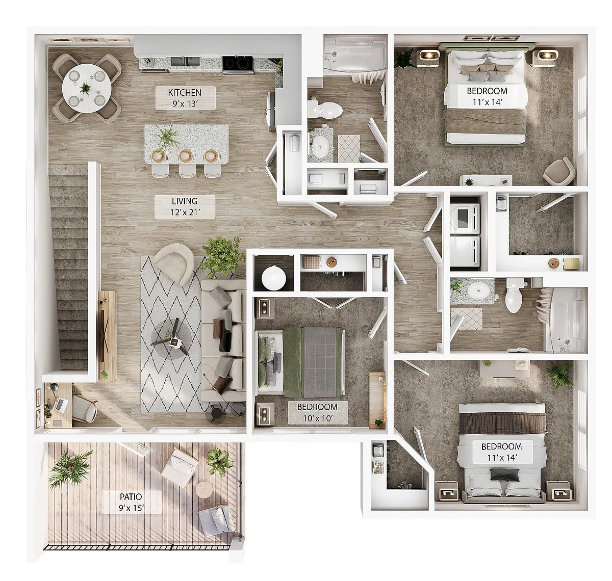 Floor plan 3 BR Grand Overlook