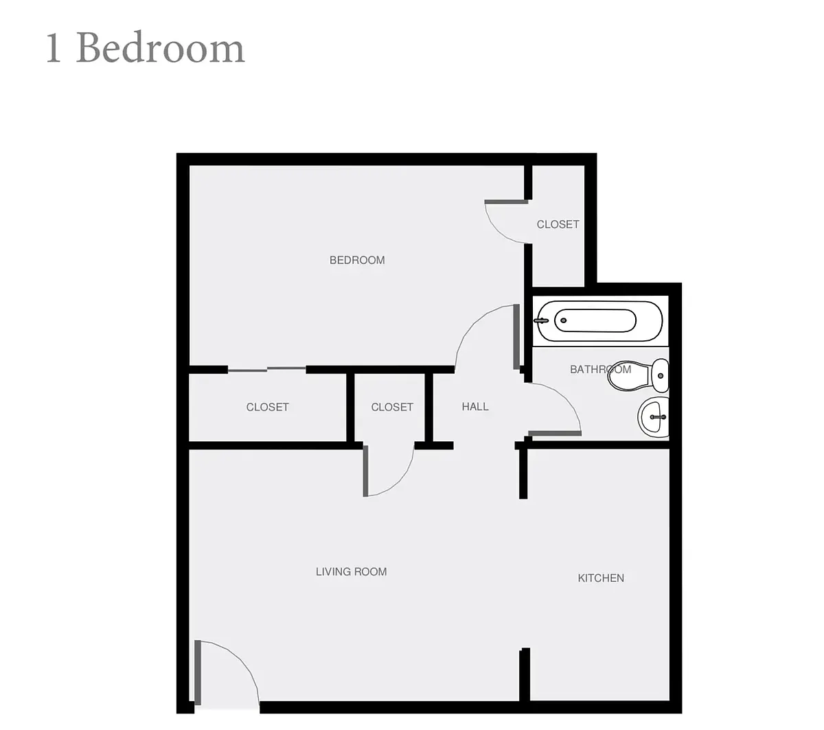 Floor plan 1 Bedrooms, 1 Bathroom