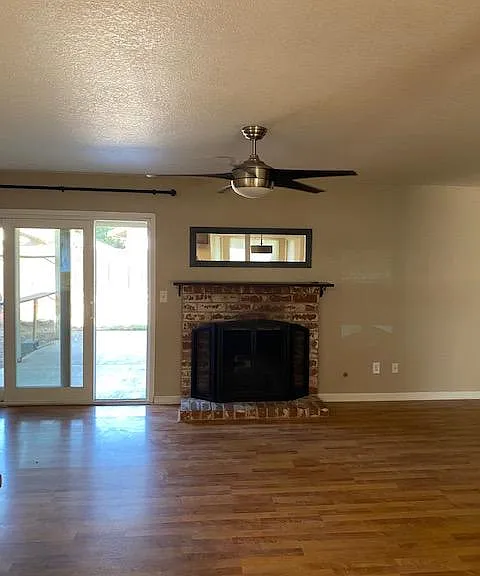 Family room with fireplace