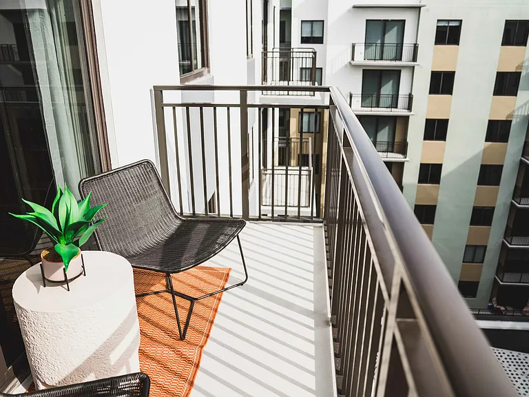 Unwind on the delightful balcony of your apartment home.