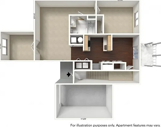 1 Bed 1 Bath with Garage 1 Bed 1 Bath with Garage
