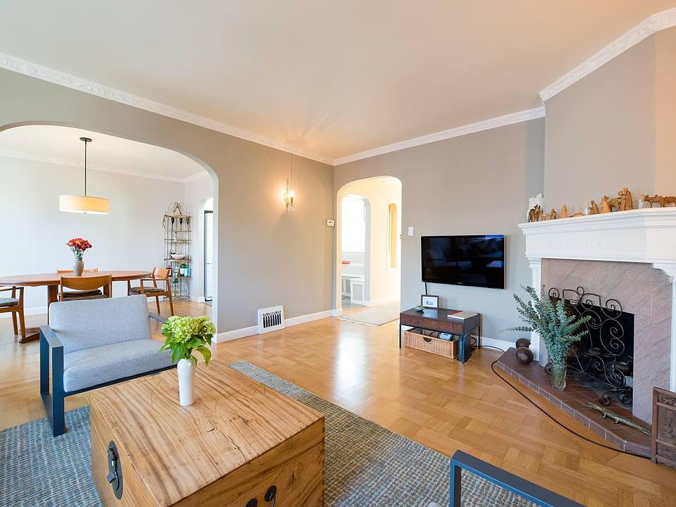 Living room, looking onto dining room.