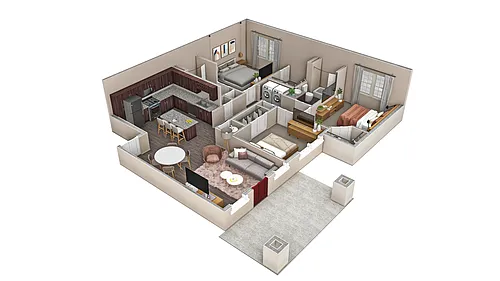 Floor plan 3 BR Haven Overlook
