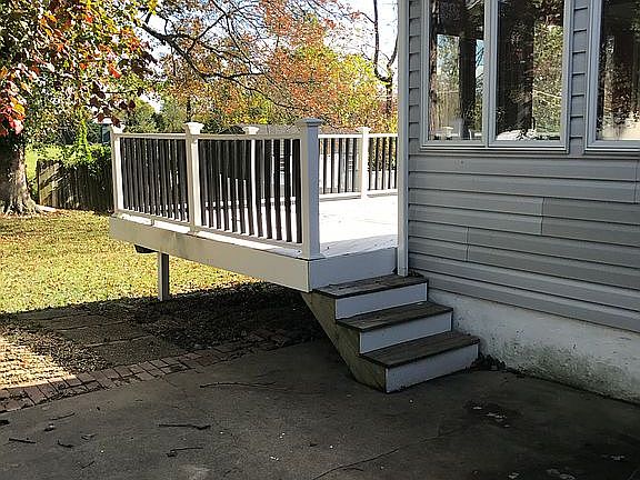 Patio leading to deck