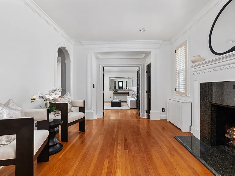 Gracious reception room with fireplace