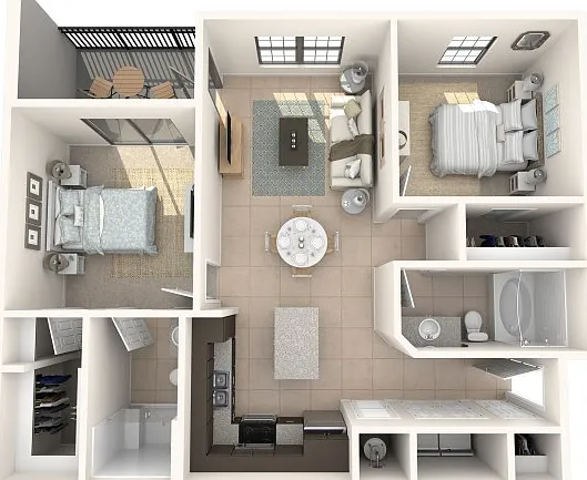 2 Bed 2 Bath 2 Bed 2 Bath