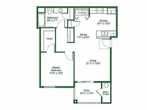 Floor plan 1 Bedroom