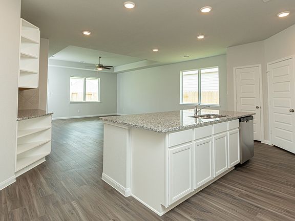 Kitchen to Dining and Family Room