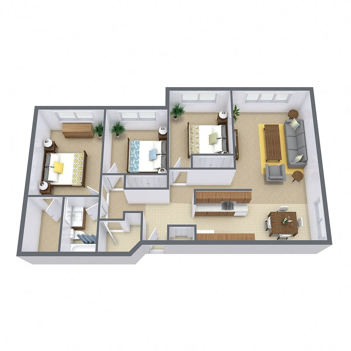 Floor plan Three Bedroom 31A