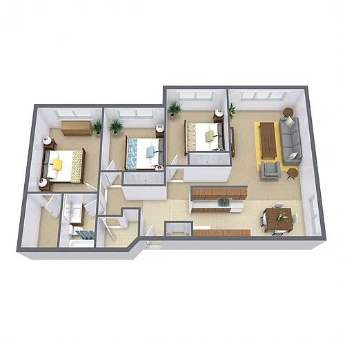 Floor plan Three Bedroom 31A