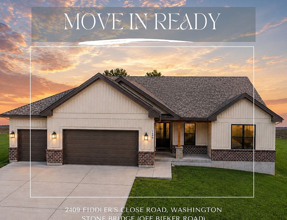 Ready Now at Stone Bridge, Washington, MO 3 car garage